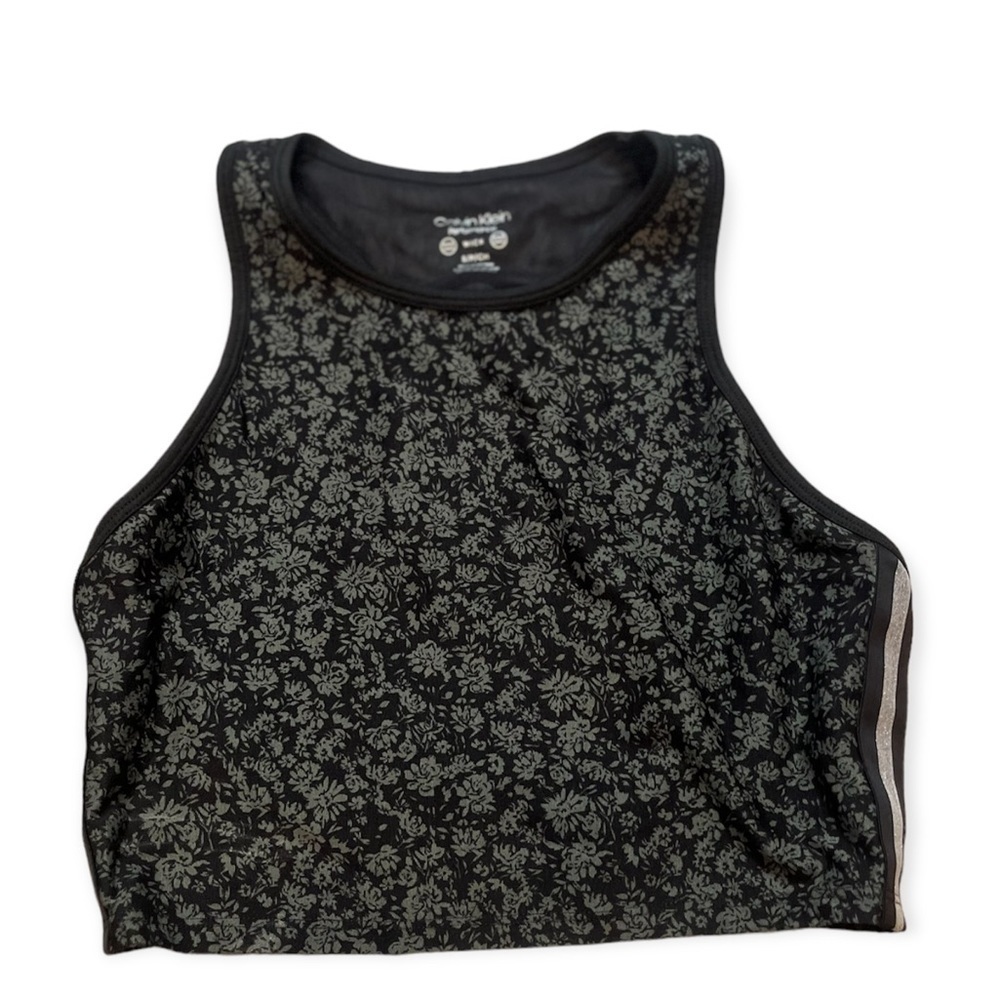 Calvin Klein Performance Green Floral Sports Bra Size Small